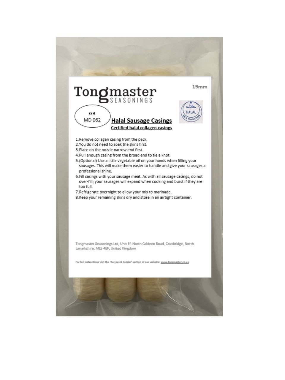 3 x 19mm Halal Collagen Sausage Casings