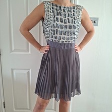 sparkly party dress 10 silver Sleeveless Pleated Size 10 christmas Party 1920s