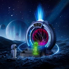 Space Portal Plasma Ball Night Light, LED Galaxy Projector Alien Lamp with Wh...