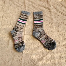 Bombas Size M Colorful Striped Calf Socks Cozy Fashion Trend