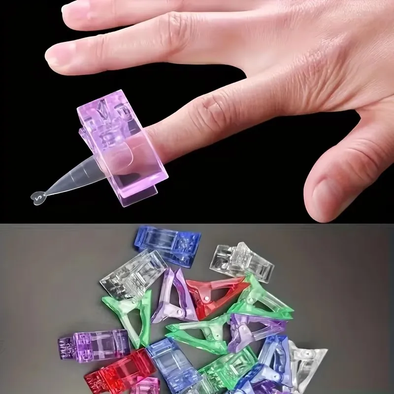 Acrylic Nail Clips Transparent Gel Quick Building Nail Tips Clips Nail Extension