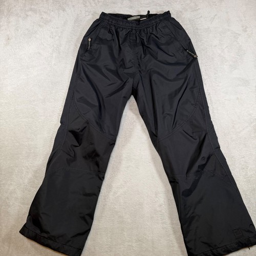 REI Elements Kids Large 12/14 Black Nylon Ripstop Rain Pants Windbreaker Hiking