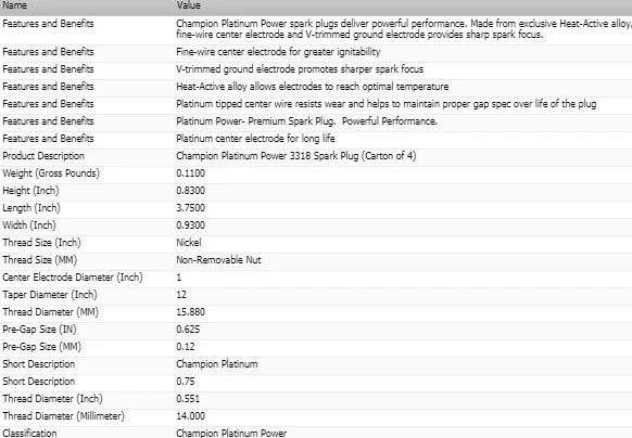 6件装Champion白金火花塞套装适用于ACURA LEGEND 1991-1995 V6-3.2L — 第 4/4 张图片