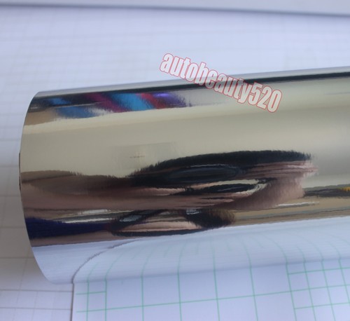 No Stretch / Entire Auto Car Glossy Mirror Chrome Vinyl Wrap Sticker Silver AB - Picture 7 of 8
