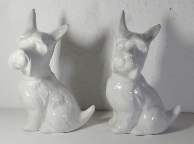 2 x Porzellan Scottish Terrier Capodimonte Italy - weiß ca. 14cm Hund