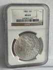 1885  MORGAN SILVER DOLLAR NGC MS63  #091