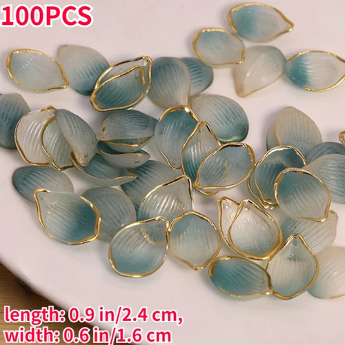 100pcs DIY Acrylic Flower Pendants Petal Charms Resin Hairpin Jewelry Accessory - Picture 3 of 12