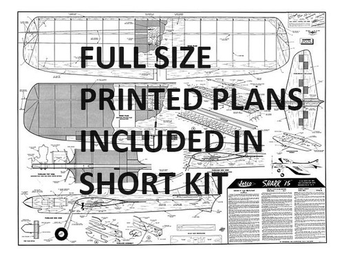 NEW LASER CUT JETCO SHARK 15 C/L MODEL AIRPLANE SHORT KIT .15 - .25 ENGINES - Picture 3 of 5