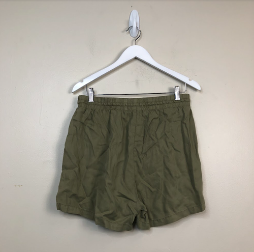 Hafer Damen Tencel Kordelzug hohe Taille Bündchen Shorts dunkelgrün XL. 49 $ Neu mit Etikett - Bild 3 von 3