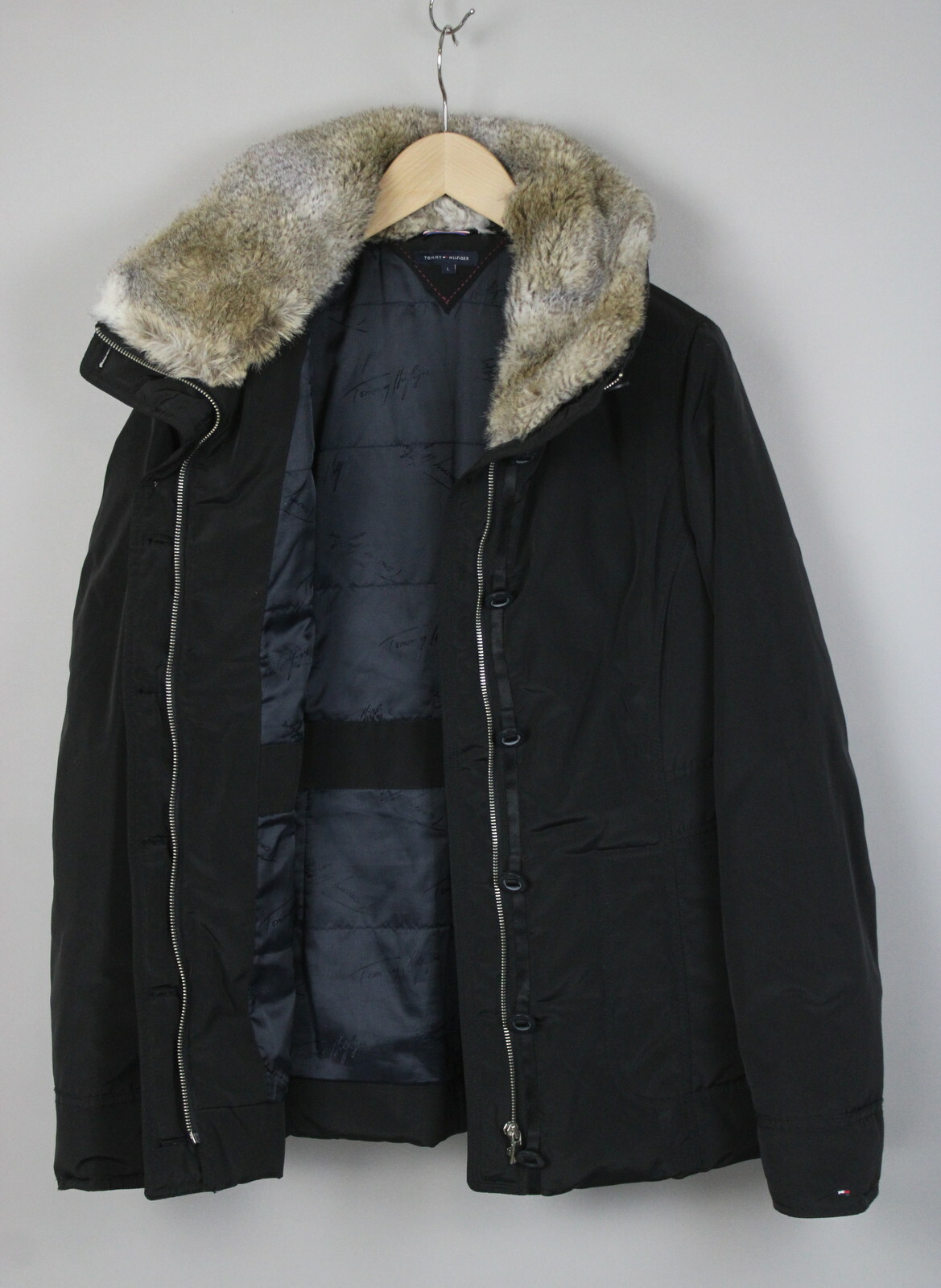 tommy hilfiger fur collar jacket