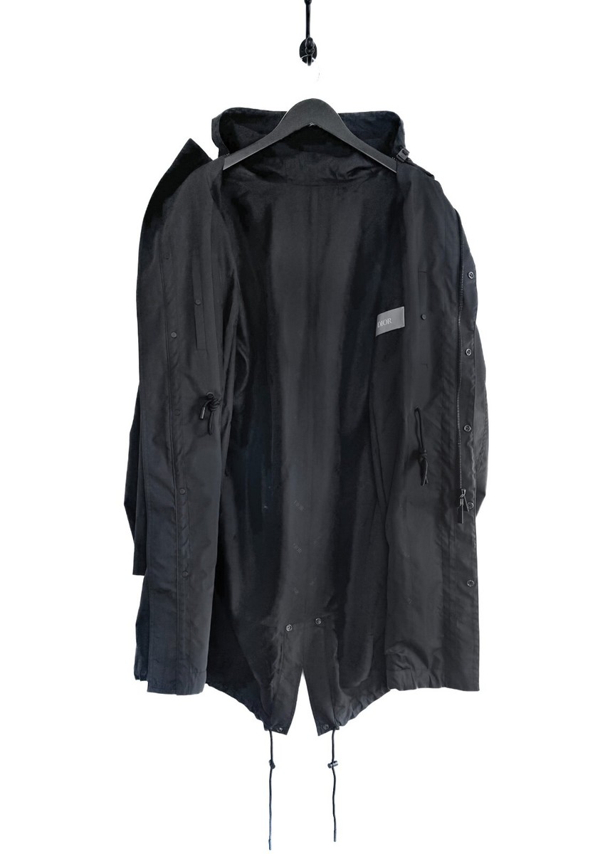 Dior Shaw Stussy Logo Print Black Parka Jacket - Sz 46 IT - XSMALL