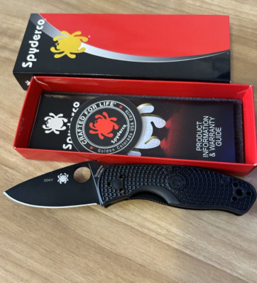 Spyderco Persistence Knife, Black FRN Handle PLN Blade, C136PBBK, 004V, SP-26