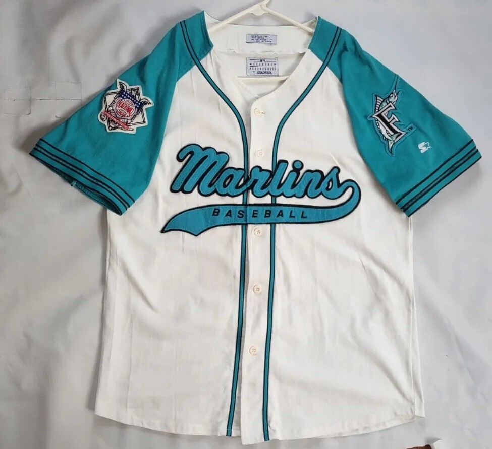 VINTAGE STARTER FLORIDA MARLINS BASEBALL JERSEY SIZE L