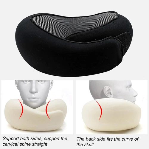 Neck Travel Pillow Memory Foam Neck Pillow Comfort Compact Ergonomic for Travel - Picture 6 of 26