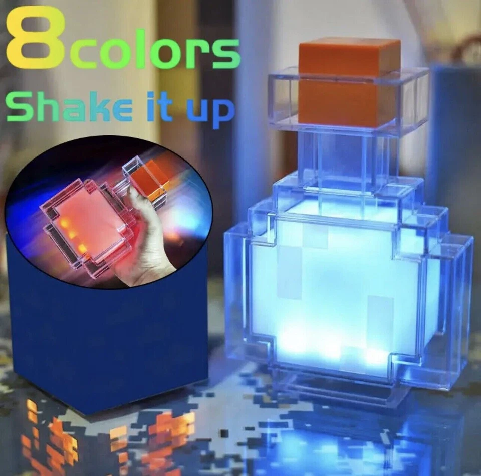 Minecraft “Potion Bottle” Night Light / Atmosphere Lamp - Shake To Change Colour - Image 2 of 4