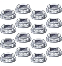 16 Pack SIEDiNLAR Solar Deck Lights Outdoor 2 Modes Cool White & Warm White