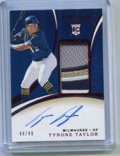 2020 Immaculate - TYRONE TAYLOR - Autograph Rookie 5 Color Patch - BREWERS #d/49