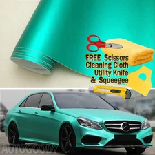 84" x 60" Satin Matte Chrome Metallic Teal Green Vinyl Film Wrap Bubble Free