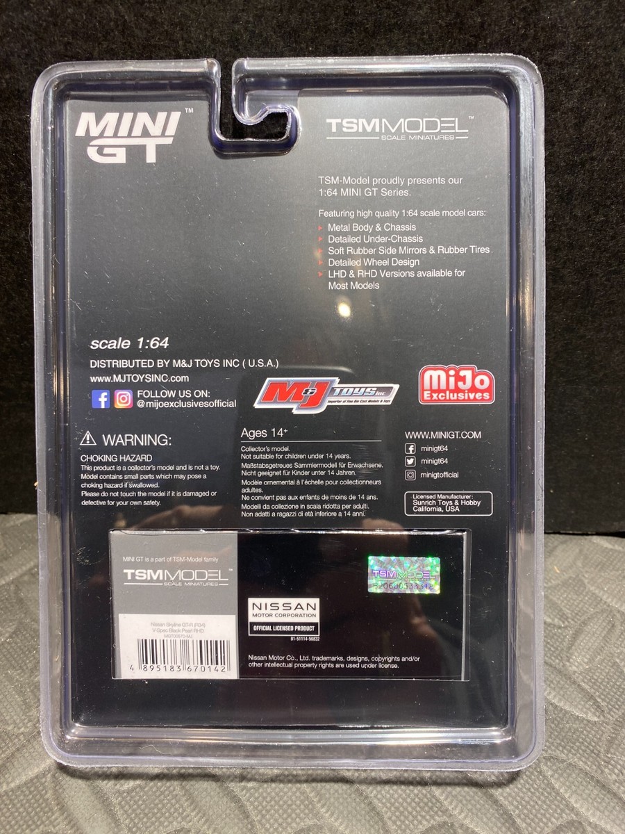 1/64 MINI GT MIJO EXCLUSIVES NISSAN SKYLINE GT-R BLACK PEARL | eBay