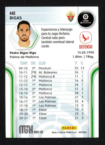 BIGAS FICHAJE #440 ELCHE CF CROMO MGK MEGACRACKS LIGA 2021-22 PANINI 21/22 - Imagen 2 de 2