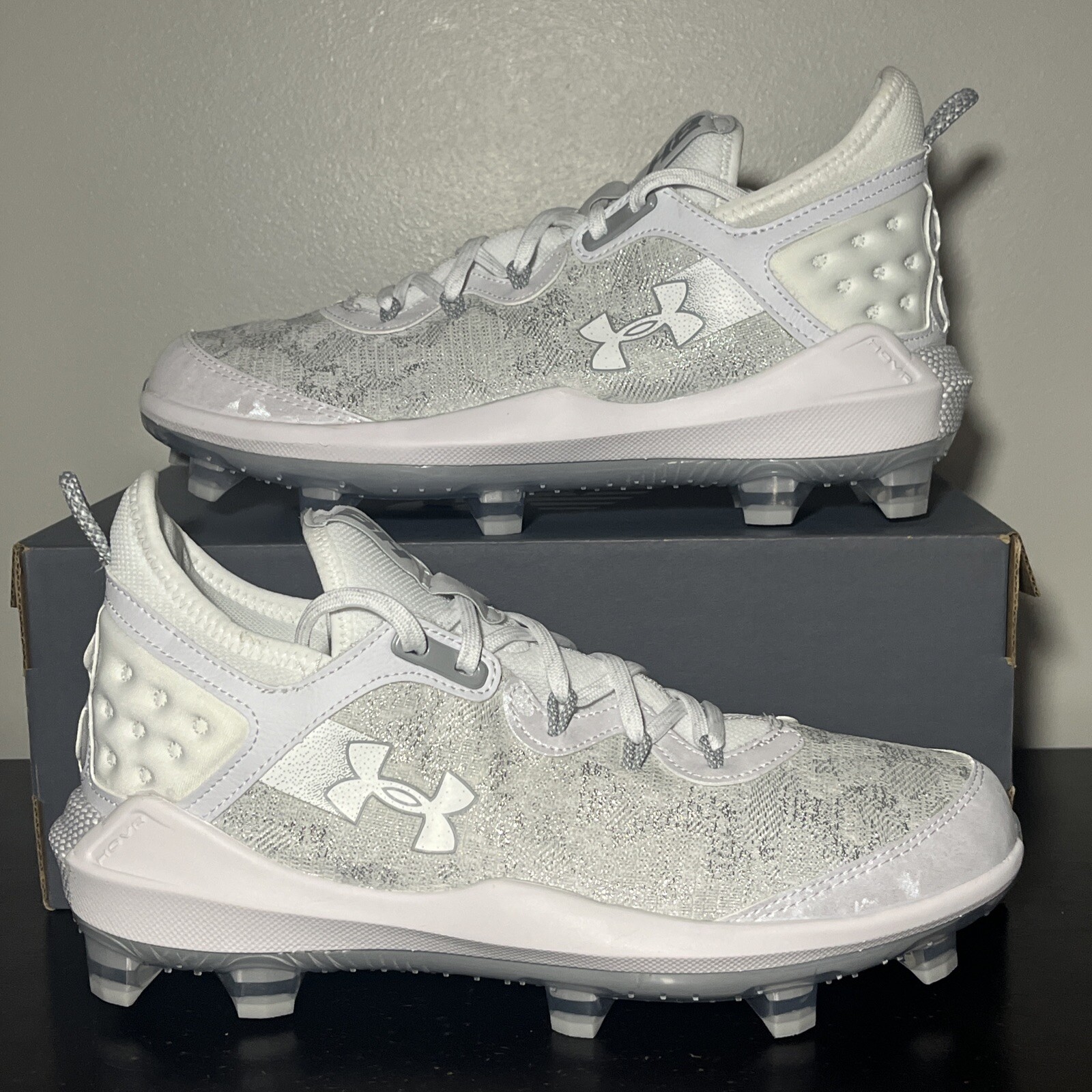 Under Armour Harper 8 Elite Mens Size 9.5  TPU Baseball Cleats White 3026591-100