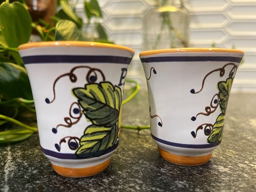 DUE Bicchieri Pallini Limoncello Deruta Italia Ceramica Italiana Colpo Nuovi senza etichette - Foto 6 di 10