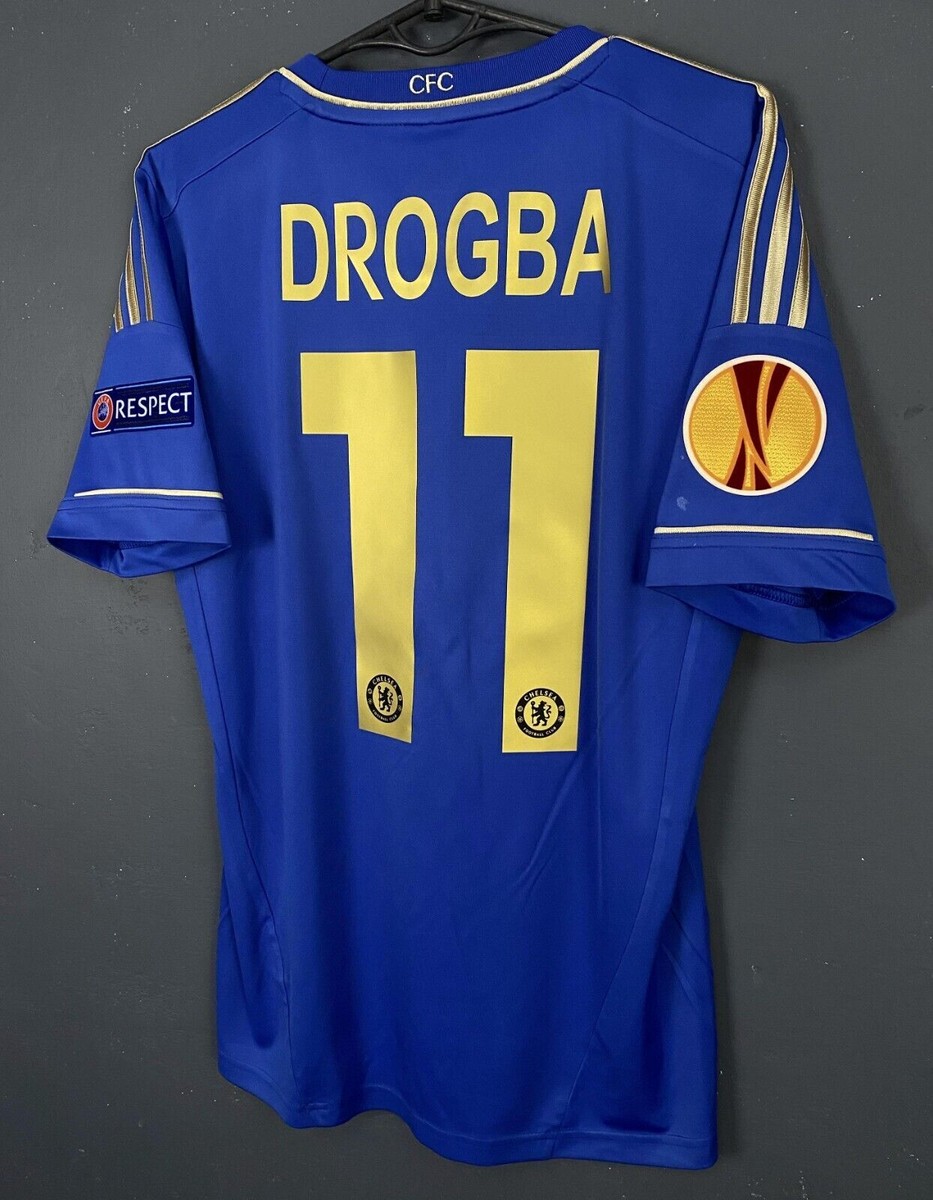MEN FC CHELSEA 2012/2013 DIDIER DROGBA UEFA SOCCER FOOTBALL SHIRT