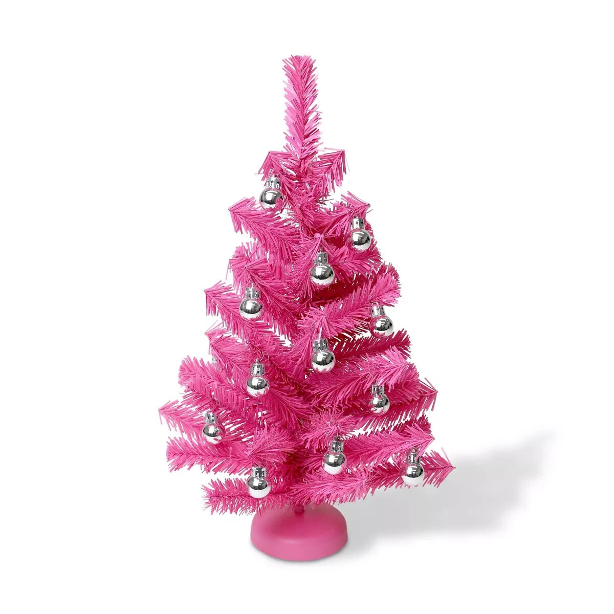 16 in Target Bullseye Mini Tree w/Ornaments Retro Barbie Hot Pink