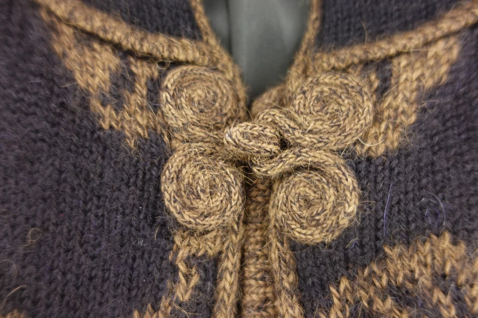 Peruvian Connection Cardigan Sweater Women Medium Alpaca Floral Art To Wear - Image 4 of 4