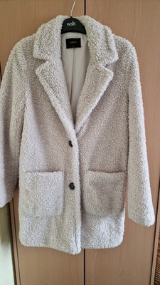 MATALAN, Cream Borg, Teddy,  Coat, Jacket Size 8 - Immaculate Condition!