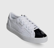 Adidas Originals Sleek Sneakers Womens Size 5 US White/Black Shoes