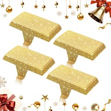 Christmas Stocking Holders for Mantle Set of 4, Weighted Stocking Holder Fire...