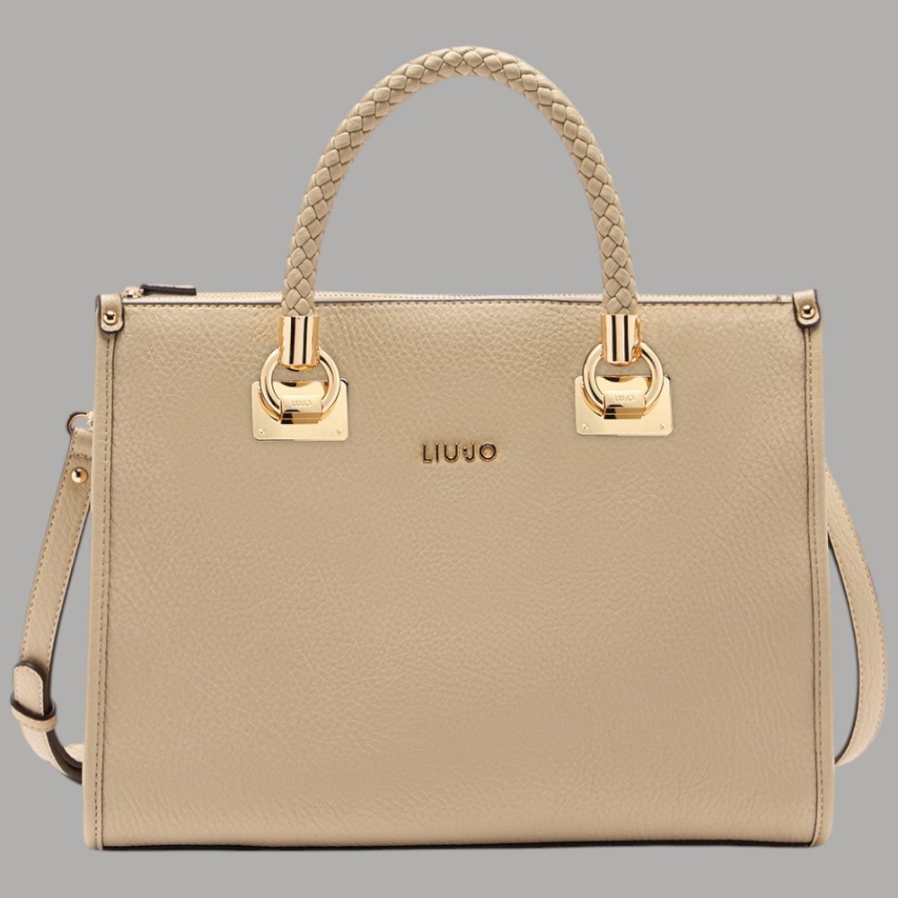 Liu Jo borsa shopping bag sabbia, borsa a mano con tracolla AF5008E0027 SALDI