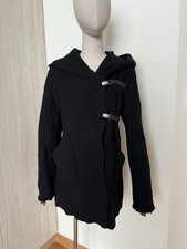 Cop Copine Boiled Wool Hooded Coat Black Togg...