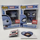 Funko Pop! Spider-Man #1355 and Gwen Stacy #1356 Blue Marvel Collector Corps