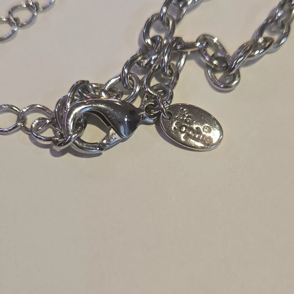 Collar Lia Sophia “Como Nuevo” Tono Plata con Cristales Cortados y Resina 20-23” Foto 3 de 4