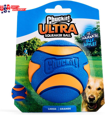 1 Pack Ultra Squeaker Ball Dog Toy Large 3 Inch Ultra High Bounce Durable Rubber