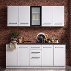 Cuisine Moderne Meuble de Cuisine Équipée Kitchenette Blanche Bois Homestyle4u