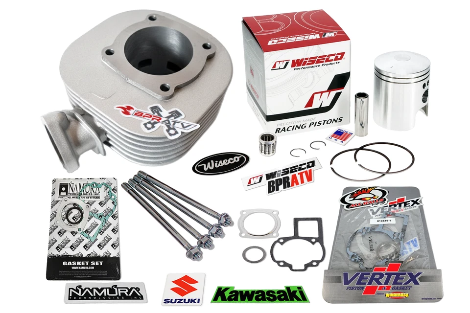 Kit de reconstrucción de extremo superior Suzuki LT80 Big Bore Kawasaki KFX80 diámetro 52 mm pistón Wiseco Foto 2 de 4