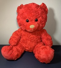 Build A Bear Workshop BAB Red Rose Floral Valentine s 14" Plush Teddy Bear