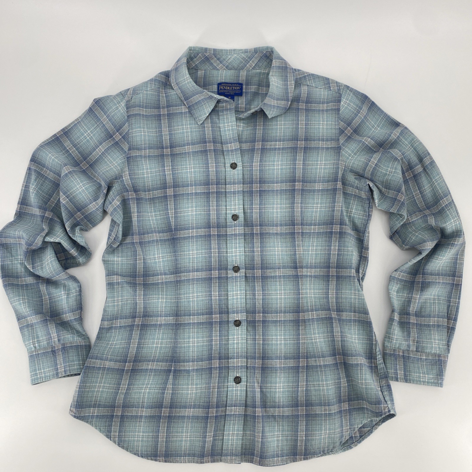 PENDLETON Light Blue Flannel Tapered Western Shir… - image 3