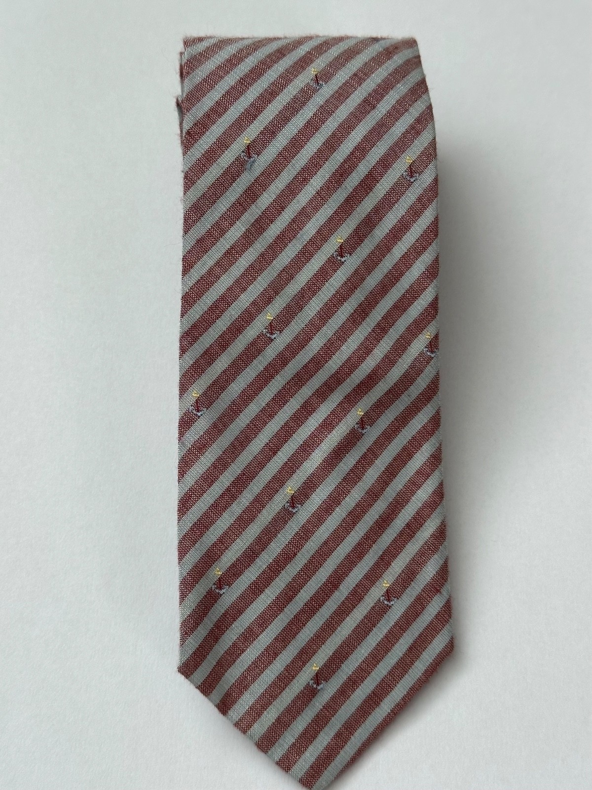 Seidenfalter Krawatte - Vintage - mit kleinen Ankern - dezent -Reine Seide - TOP