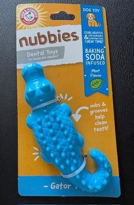 Nubbies A&H Dental Toys Gator Chew for Dogs Best Teeth Cleaning Plaque & Tartar
