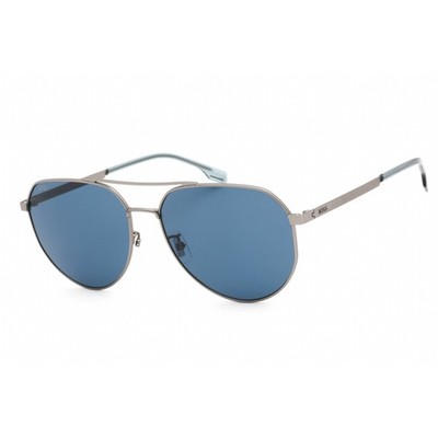 Hugo Boss Men's Sunglasses Blue Lens Matte Ruthenium Frame BOSS 1473/F/SK 0R81
