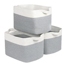 Storage Baskets for Organizing 14.7”x11”x9.6” Rope Storage Baskets for Shelve...