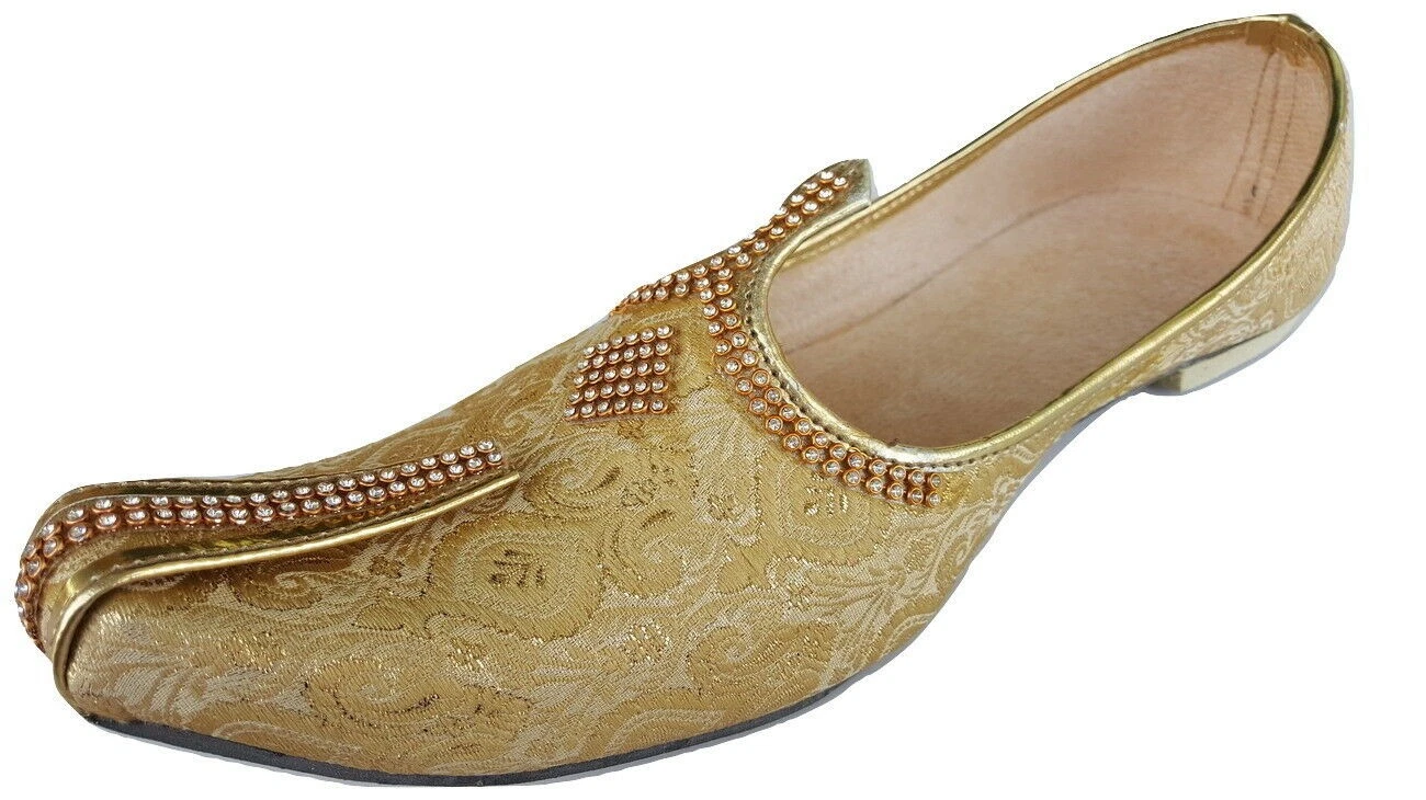 Aura Mens flat jutti Indian wedding mojari sherwani ethnic shoes US size 8-12 GS