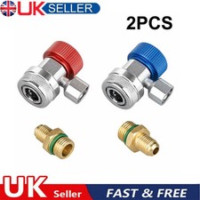 2x R134A A/C Air Condition Quick Coupler Adapter High Low Manifold Gas Connector