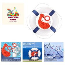 20/28 inch Foam Life Preserver Ring with 98.4 ft Floating Lifesaving Rope, Th...
