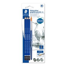 Staedtler Mars Lumograph Graphite Watercolor Pencils Kit, Set of 3, Includes