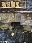 webs mens used blue dark wash denim jeans straight fit mid rise 5-pocket — photo 1